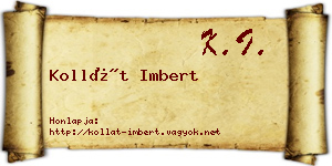 Kollát Imbert névjegykártya